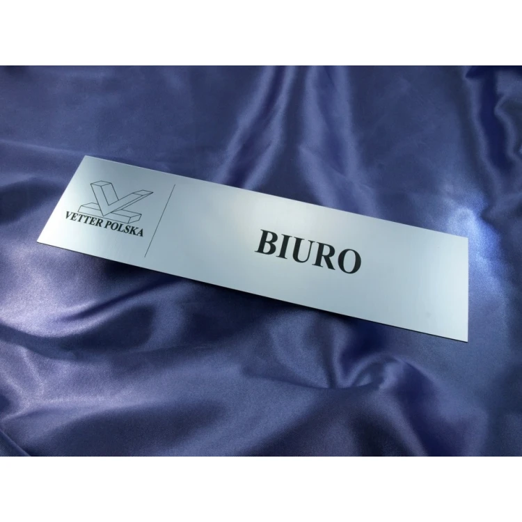 Plaques for Your Company - with room names and logo - 29x8cm - rectangular corners