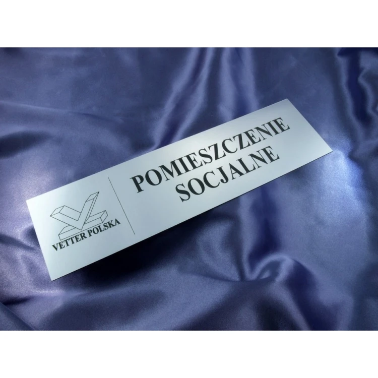 Plaques for Your Company - with room names and logo - 29x8cm - rectangular corners