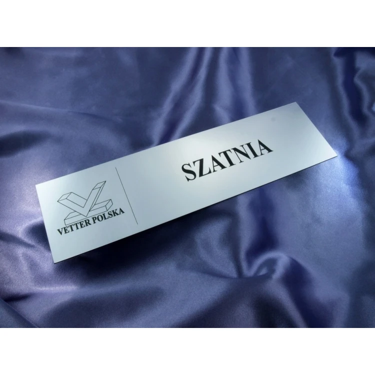 Plaques for Your Company - with room names and logo - 29x8cm - rectangular corners