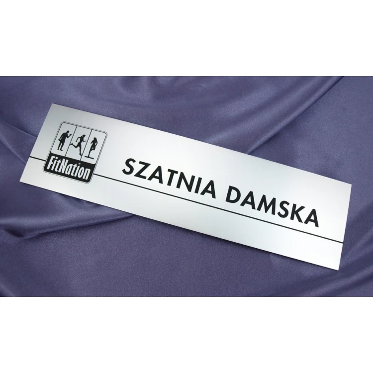 Room Name Plates with Logo - 29x8cm - Rectangular Corners
