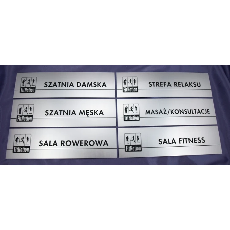 Room Name Plates with Logo - 29x8cm - Rectangular Corners