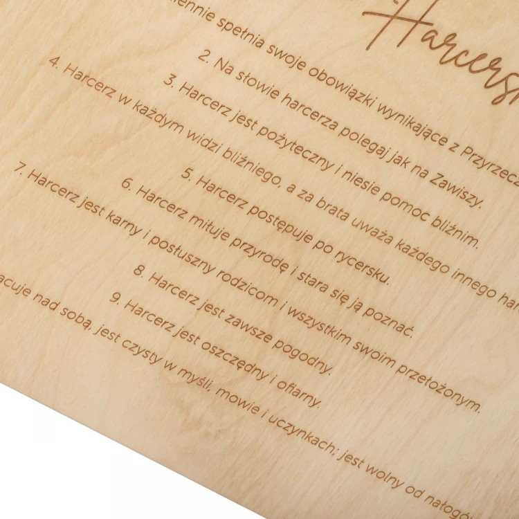 Laser Engraved Wooden Board - size 600x400mm - TAB485