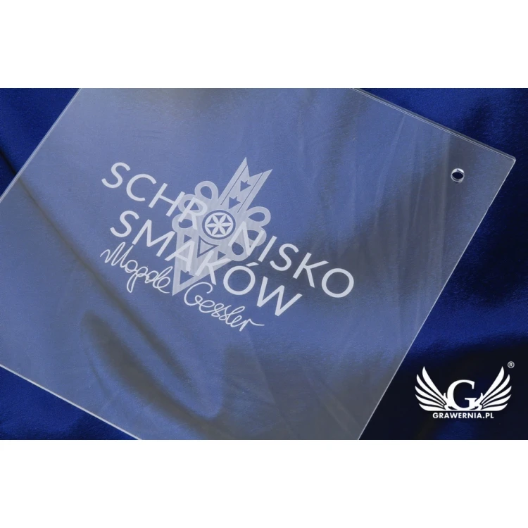 Company Signboard with Your Logo - Engraved Plexiglass 5mm Thick - SZ084 - Size 300x300mm