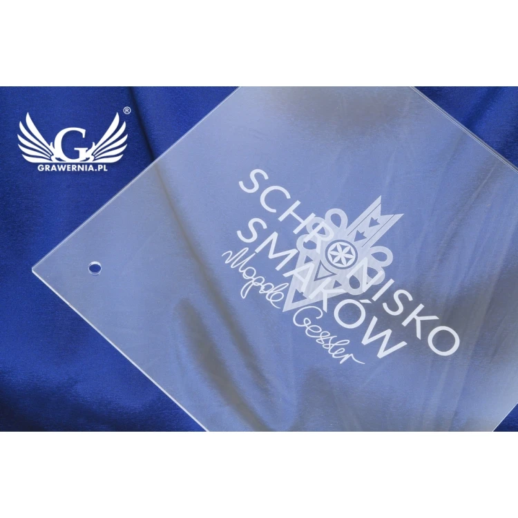 Company Signboard with Your Logo - Engraved Plexiglass 5mm Thick - SZ084 - Size 300x300mm