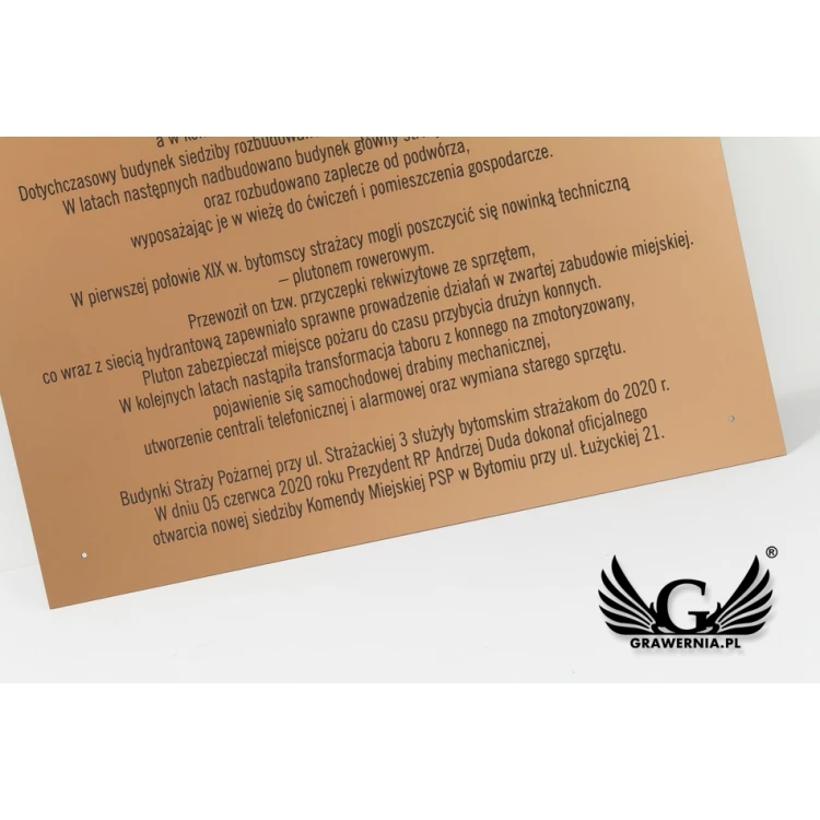 Engraved commemorative plaque with photo - exterior laminate - size 470x680mm - TAB112
