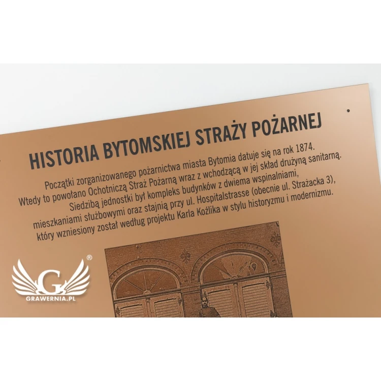 Engraved commemorative plaque with photo - exterior laminate - size 470x680mm - TAB112
