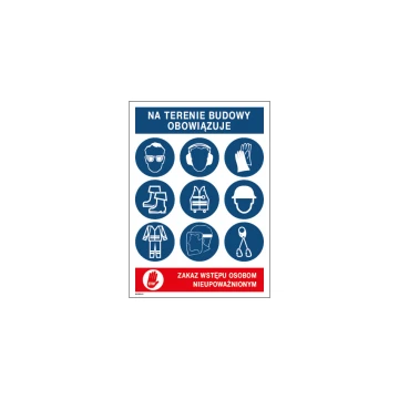 Health and Safety Information Board for Construction - size 350x490mm - PVC - UV color print - HSE098