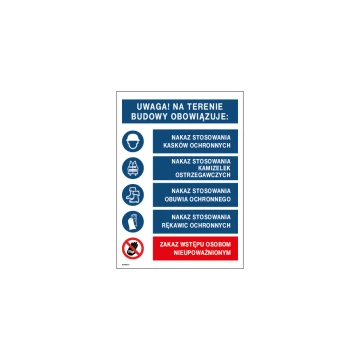 Health and Safety Information Board for Construction - size 350x490mm - PVC - UV color print - HSE099