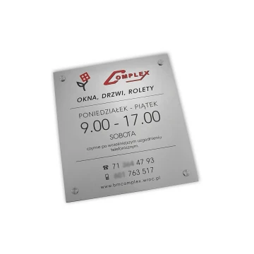 INFORMATION BOARD - ENGRAVING LAMINATE - size 275x250mm - UV PRINTING - SZUV004
