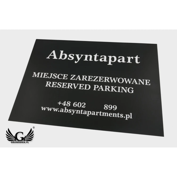 Engraved Information Board - Parking Spot - Laminate Thickness 1.6mm - Dimensions 500x370mm - SZ123