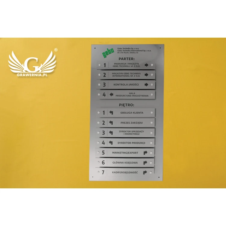 Information board for distances - laser engraved - dimensions: 800x440mm - TAB058