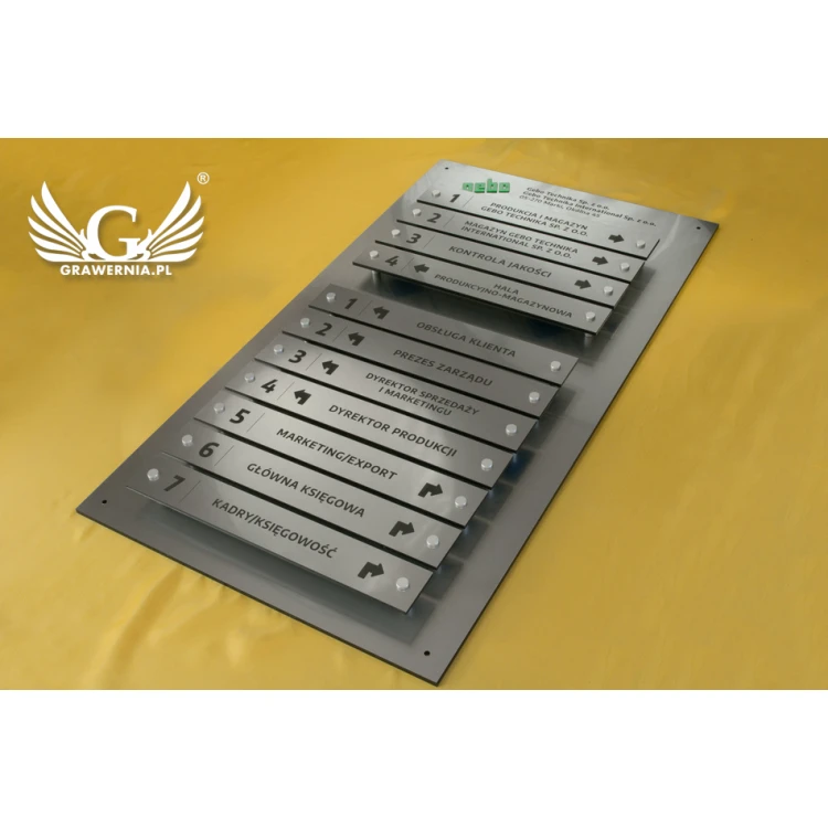 Information board for distances - laser engraved - dimensions: 800x440mm - TAB058