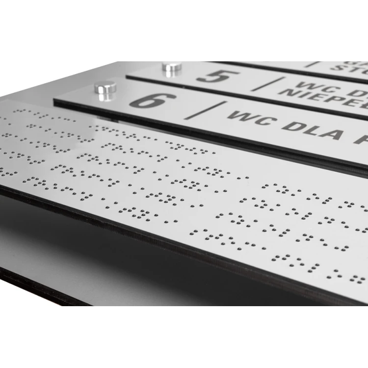 Information board with Braille alphabet - laser engraved - dimensions: 1000x600mm - TAB342