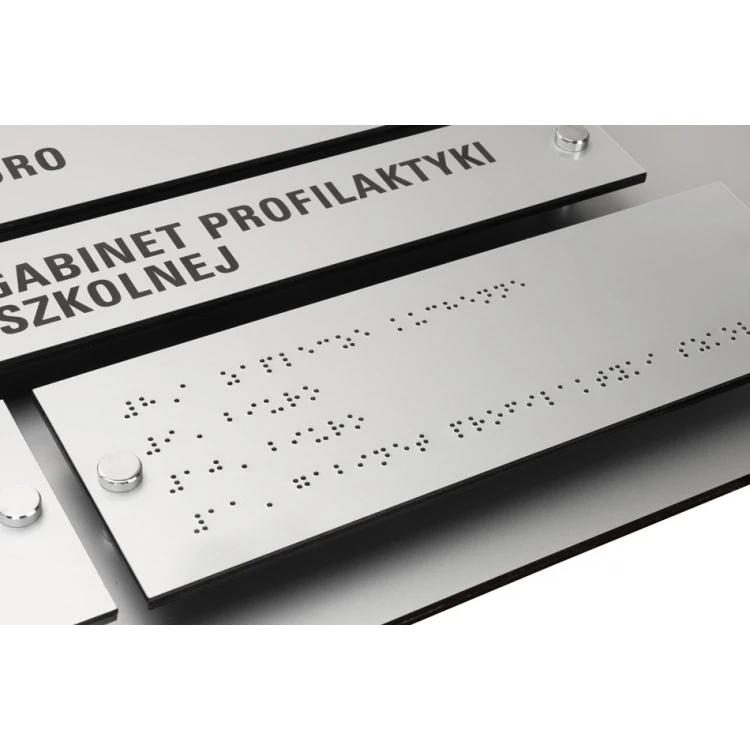 Information board with Braille alphabet - laser engraved - dimensions: 1000x600mm - TAB342