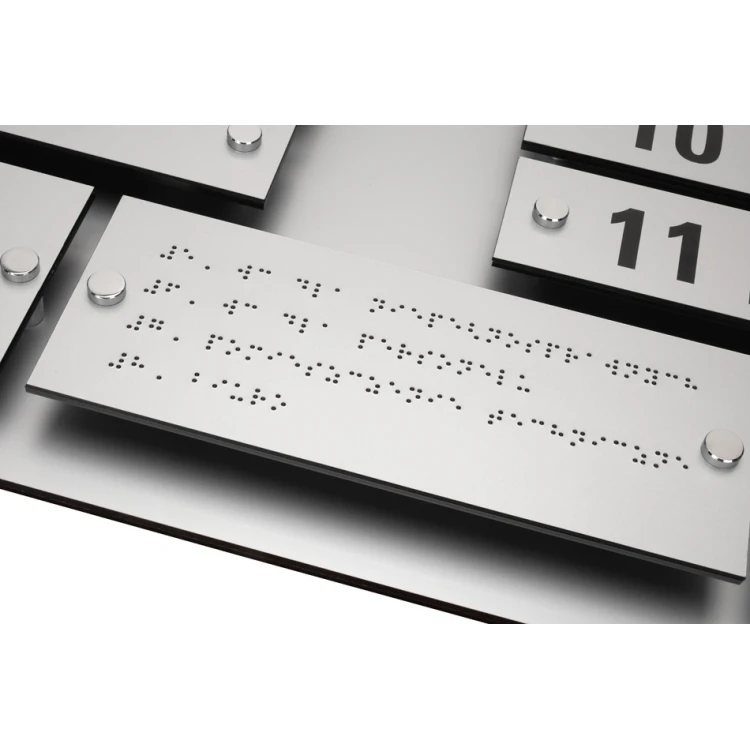 Information board with Braille alphabet - laser engraved - dimensions: 1000x600mm - TAB342