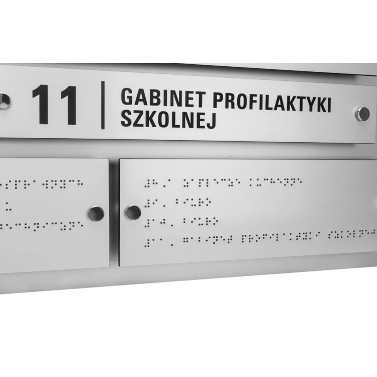 Information board with Braille alphabet - laser engraved - dimensions: 1000x600mm - TAB342