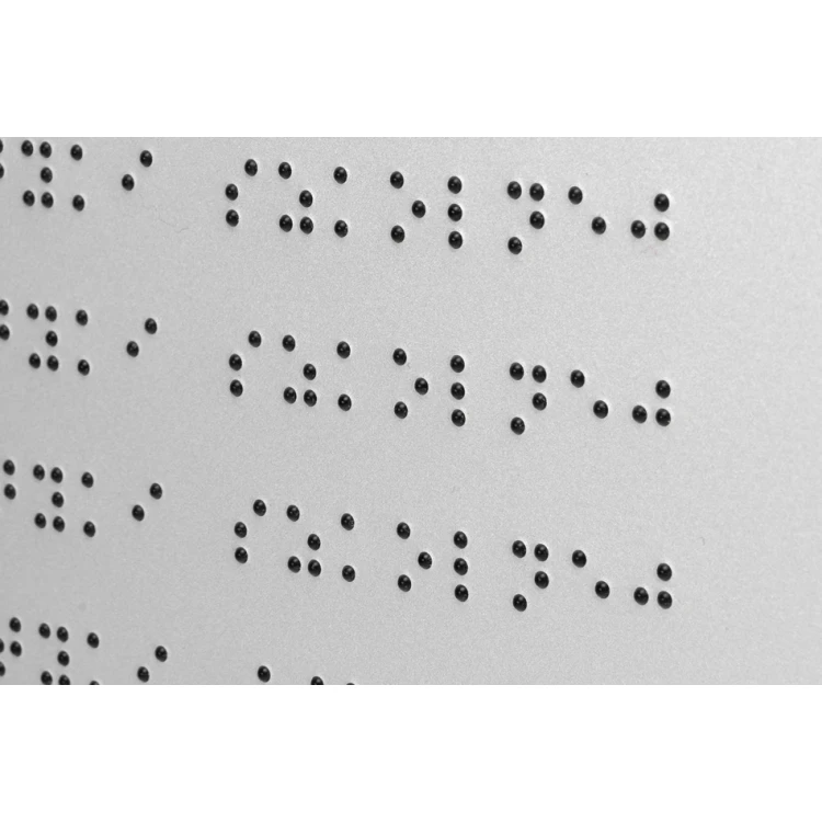 Information board with Braille alphabet - laser engraved - dimensions: 1000x600mm - TAB342