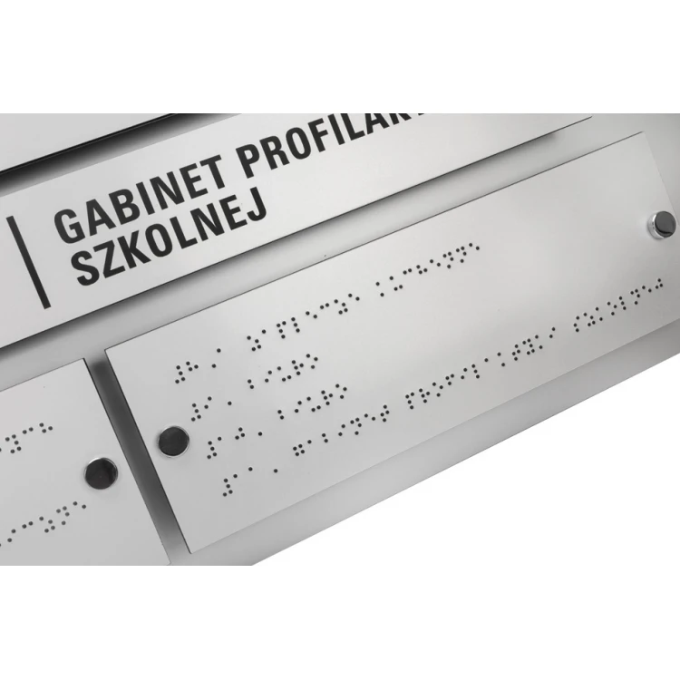 Information board with Braille alphabet - laser engraved - dimensions: 1000x600mm - TAB342