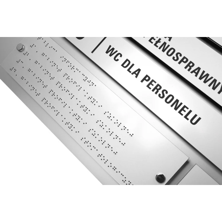 Information board with Braille alphabet - laser engraved - dimensions: 1000x600mm - TAB342