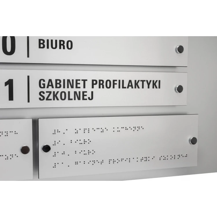 Information board with Braille alphabet - laser engraved - dimensions: 1000x600mm - TAB342