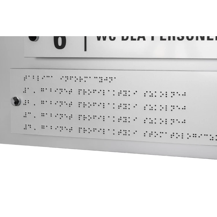 Information board with Braille alphabet - laser engraved - dimensions: 1000x600mm - TAB342