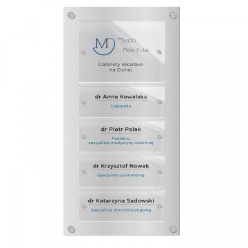 Information board made of dibond and transparent plexi - dimensions: 397x785mm - TAB464