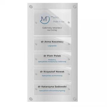 Information board made of dibond and transparent plexi - dimensions: 397x785mm - TAB464