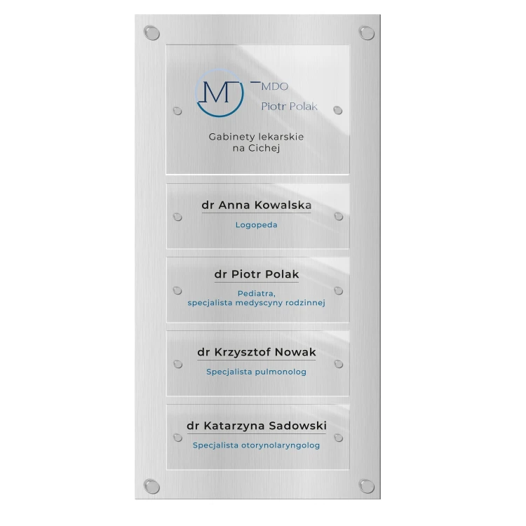 Information board made of dibond and transparent plexi - dimensions: 397x785mm - TAB464