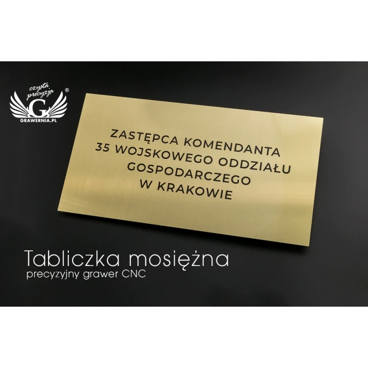 Engraved Brass Plate with Milling - Size 240x125mm - TAB066