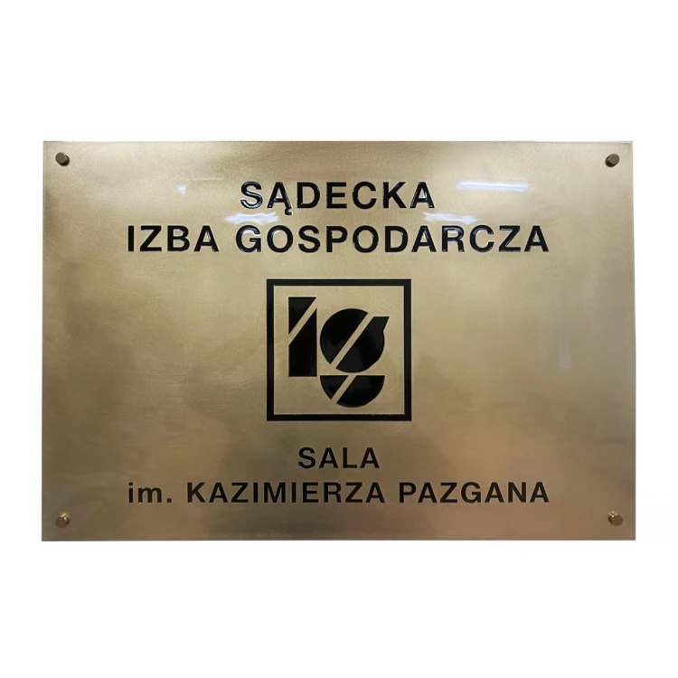 Engraved Brass Plate - Polished Brass - CNC Engraving with Filling - Size 800x540mm - TAB409