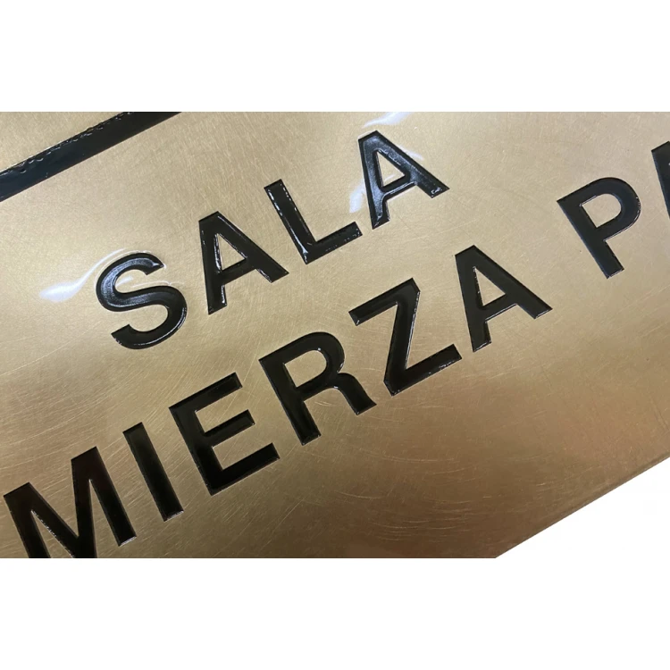 Engraved Brass Plate - Polished Brass - CNC Engraving with Filling - Size 800x540mm - TAB409