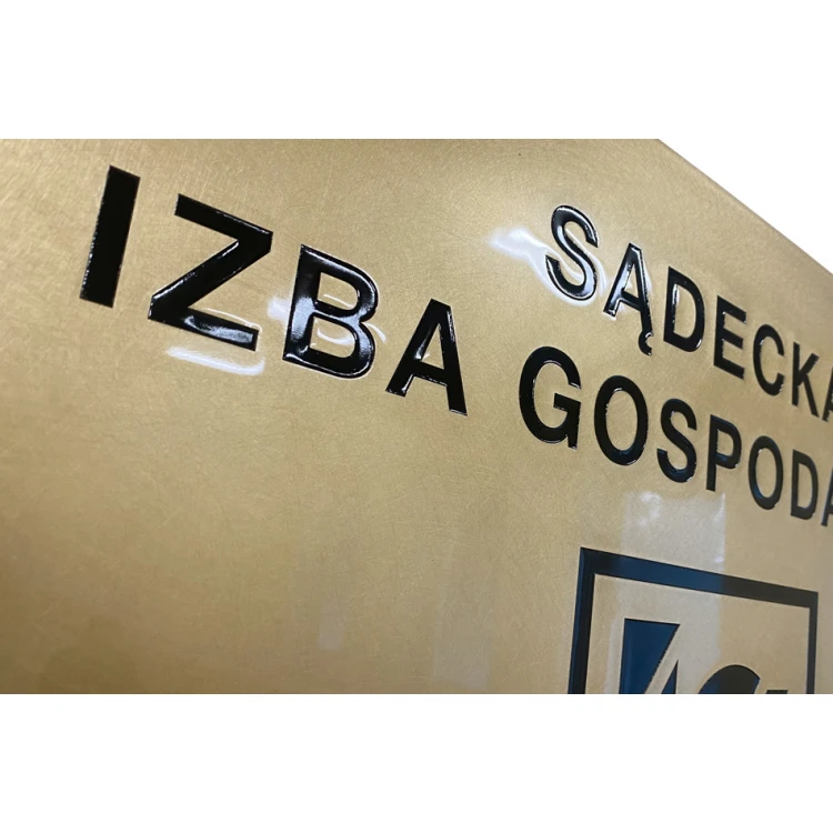 Engraved Brass Plate - Polished Brass - CNC Engraving with Filling - Size 800x540mm - TAB409