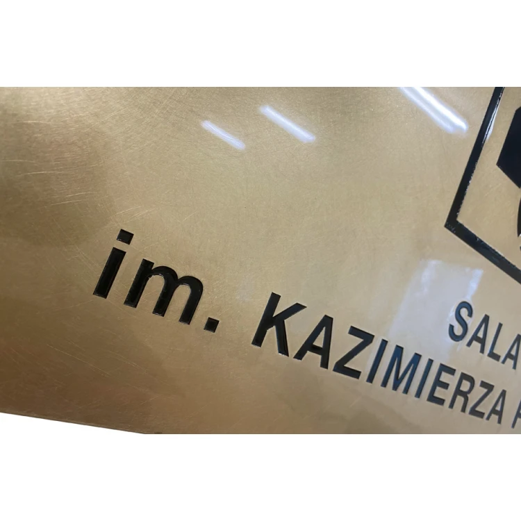 Engraved Brass Plate - Polished Brass - CNC Engraving with Filling - Size 800x540mm - TAB409