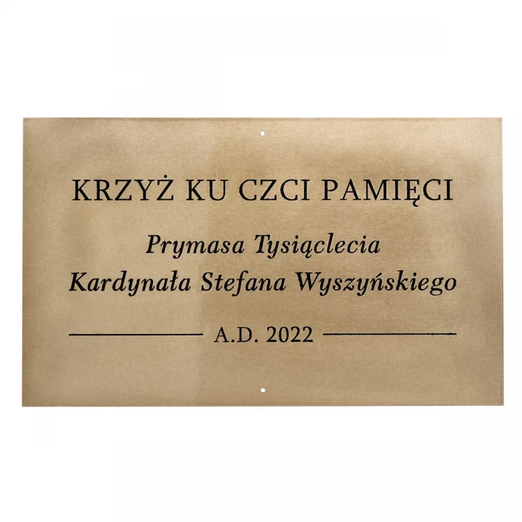 Engraved Brass Plate - Polished Brass - CNC Engraving with Filling - Size 500x300mm - TAB667