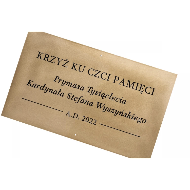 Engraved Brass Plate - Polished Brass - CNC Engraving with Filling - Size 500x300mm - TAB667