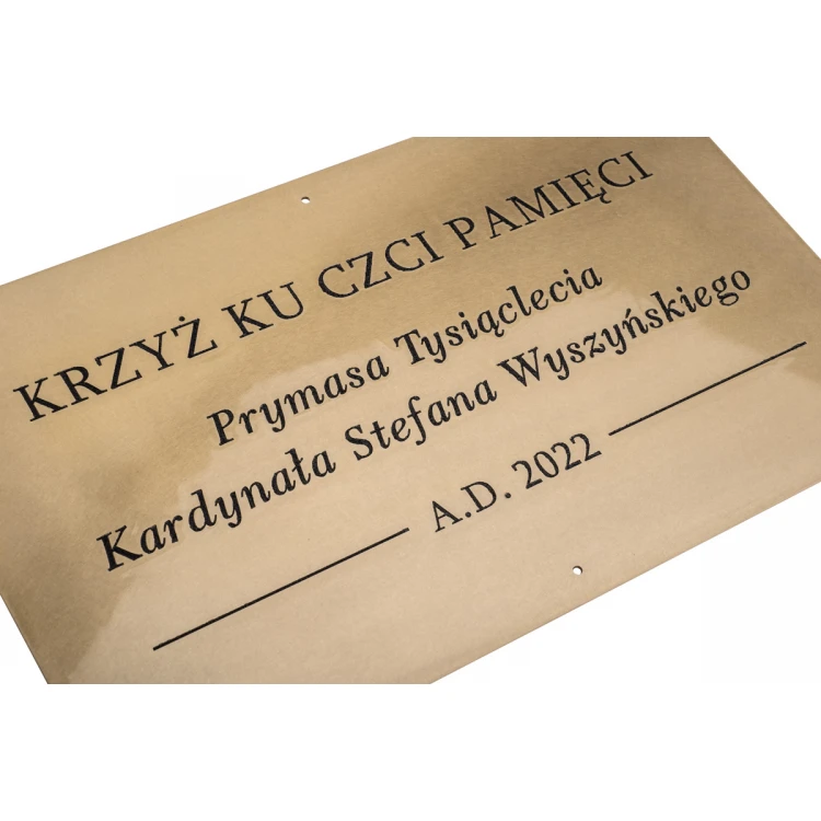 Engraved Brass Plate - Polished Brass - CNC Engraving with Filling - Size 500x300mm - TAB667