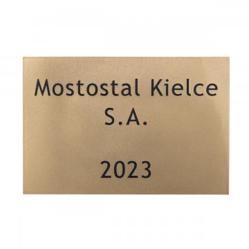 Engraved Brass Plate - Polished Brass - CNC Engraving with Filling - Size 300x200mm - TAB513