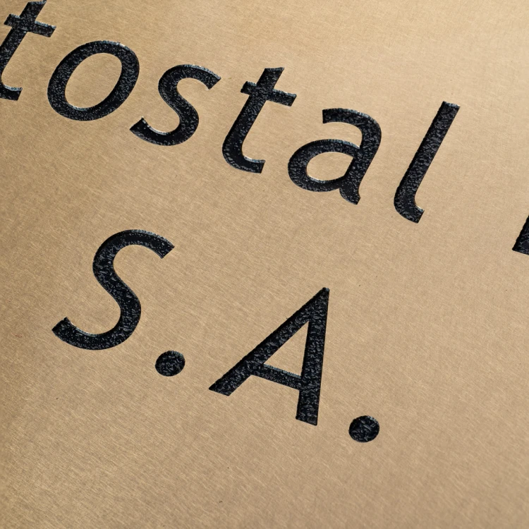Engraved Brass Plate - Polished Brass - CNC Engraving with Filling - Size 300x200mm - TAB513