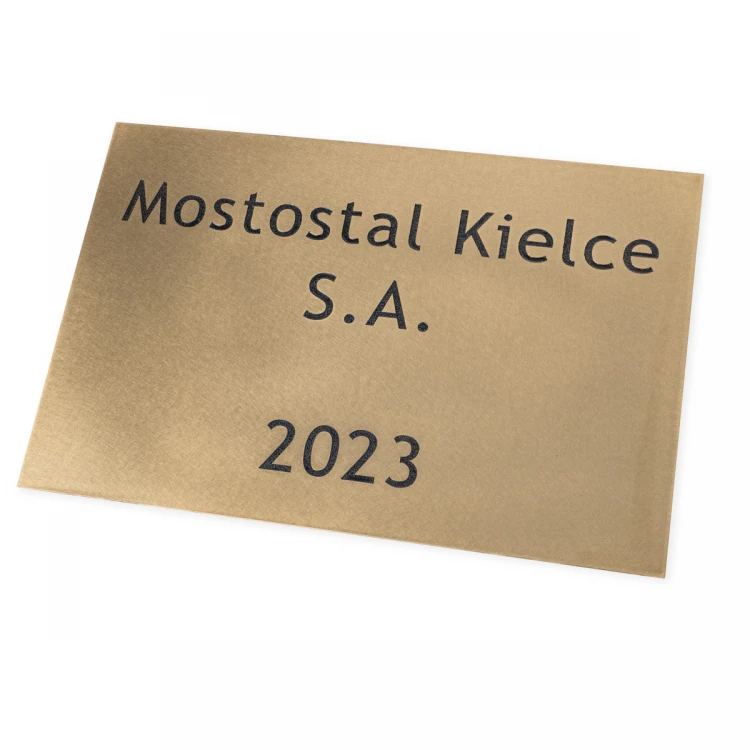 Engraved Brass Plate - Polished Brass - CNC Engraving with Filling - Size 300x200mm - TAB513