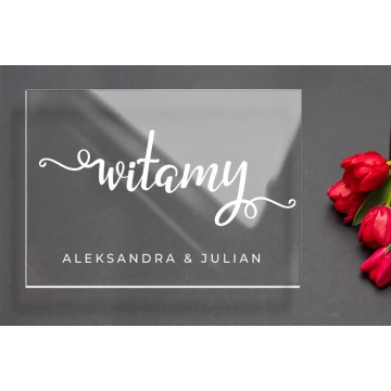 Welcome board for wedding, reception - 5mm plexi with UV print - TNS003