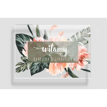 Welcome board for wedding - 5mm plexi with UV print - dimensions 700x500mm - TNS014