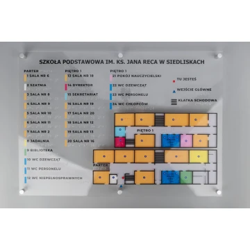 Typhlographic Plan with Braille Script - Plexi and ADA - Size: 594x420mm (A2) - TAB387