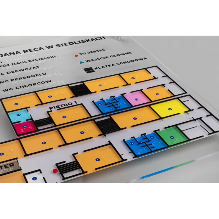 Typhlographic Plan with Braille Script - Plexi and ADA - Size: 594x420mm (A2) - TAB387