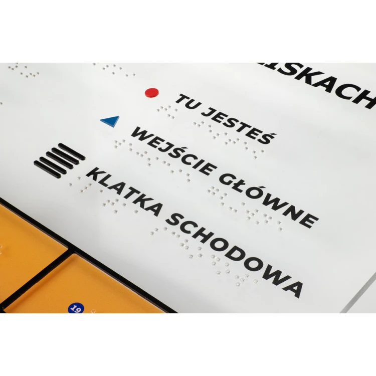 Typhlographic Plan with Braille Script - Plexi and ADA - Size: 594x420mm (A2) - TAB387