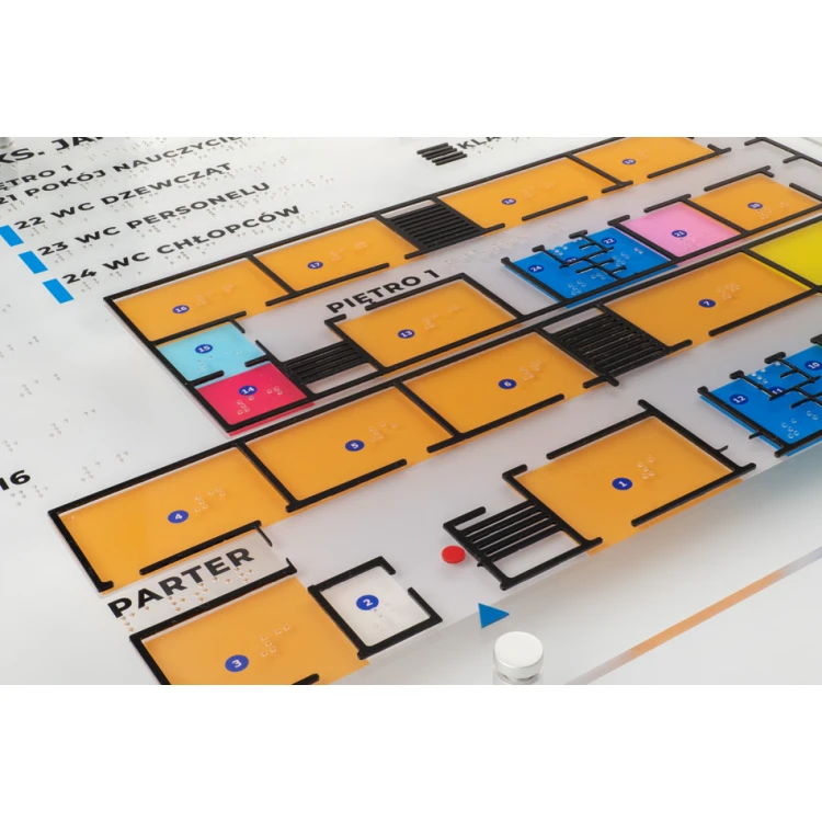 Typhlographic Plan with Braille Script - Plexi and ADA - Size: 594x420mm (A2) - TAB387