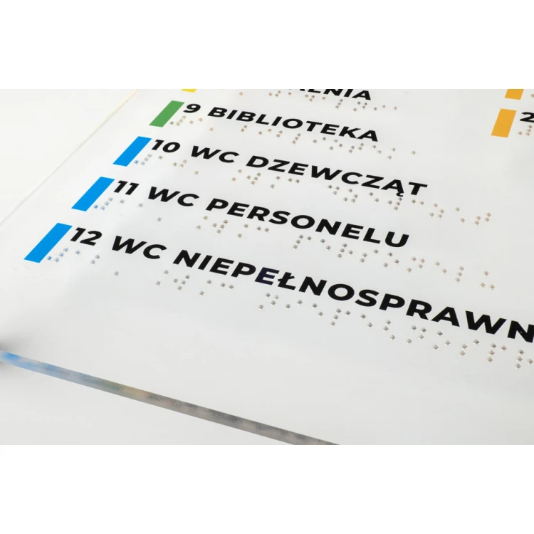 Typhlographic Plan with Braille Script - Plexi and ADA - Size: 594x420mm (A2) - TAB387