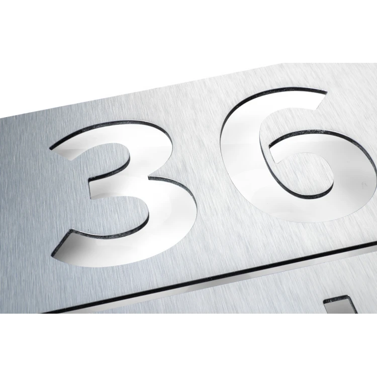 Dibond board with cut-through house number - size 420x250mm - TAB473