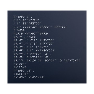 Dibond board with Braille script - size 250x230mm - TAB555