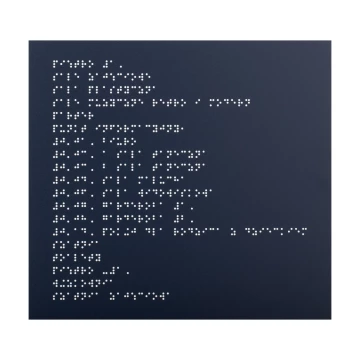 Dibond board with Braille script - size 250x230mm - TAB555