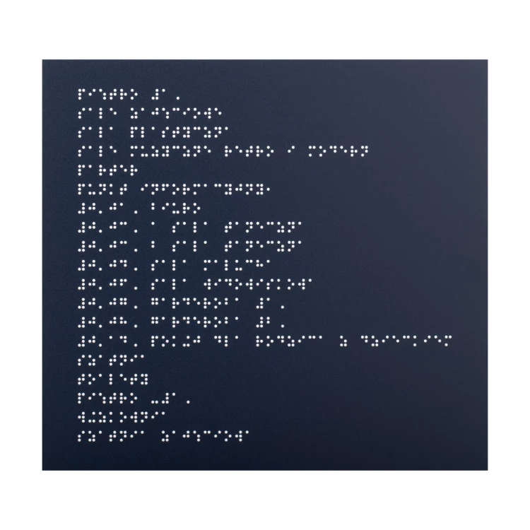 Dibond board with Braille script - size 250x230mm - TAB555
